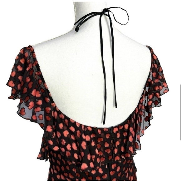 Alice + Olivia Women's Heart Print Dress Black Size 2 Knee Length - Picture 9 of 10